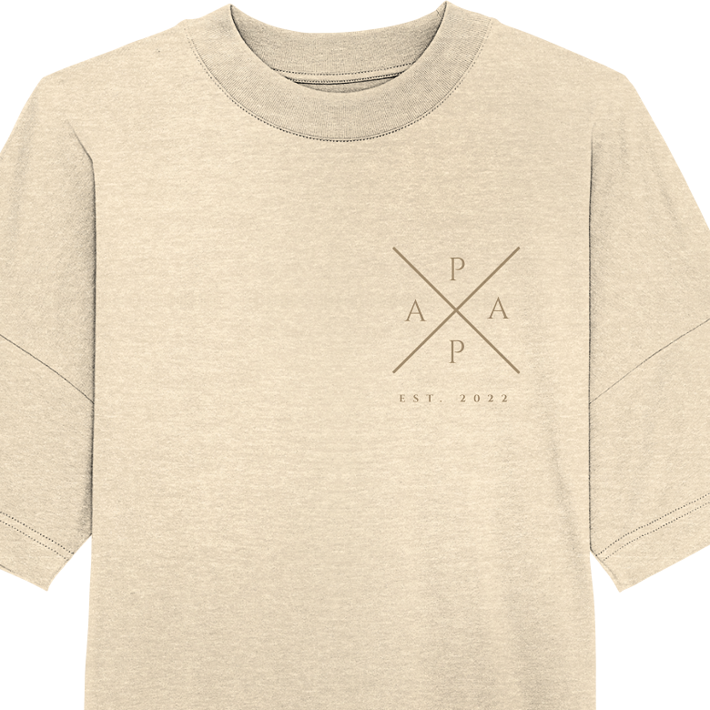 Papa Cross Oversized Shirt - Datum personalisierbar - 100% Bio-Baumwolle